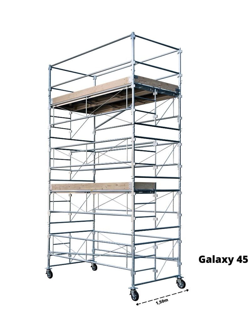 Tour roulante acier galaxy 45 - hauteur travail 6m50.