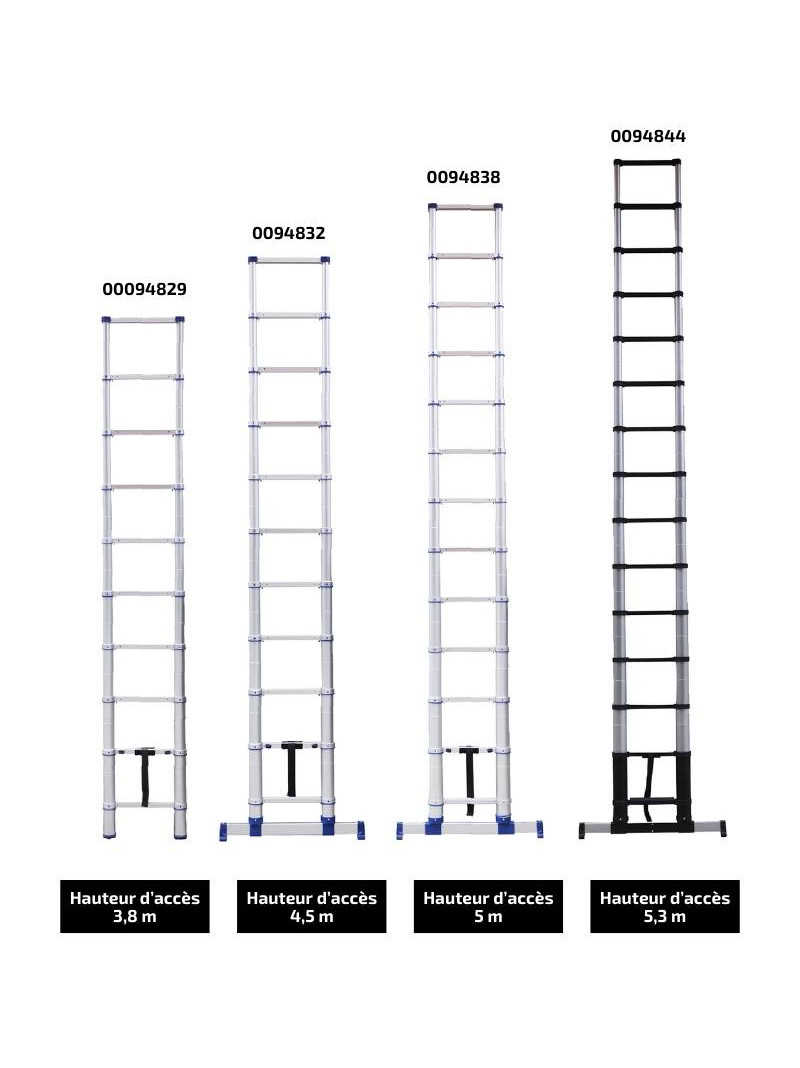 Toutes les déclinaisons de l'échelle Aluminium Télescopique X'Tenso2